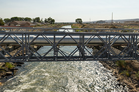 City of Fernley water line crossing (foreground) looking downstream along the Truckee Canal in Fernley, NV