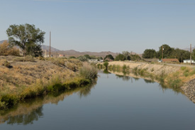 Looking upstream along the Truckee Canal in Fernley, NV