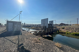 Upstream side of Fernley Check Structure looking downstream