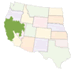 Non-interactive MP Region map relative to the rest of the Western USA States