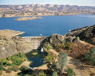 Aerial photo showing both East Park Dam and Reservoir