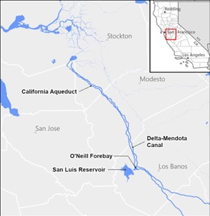 map of San Luis Reservior
