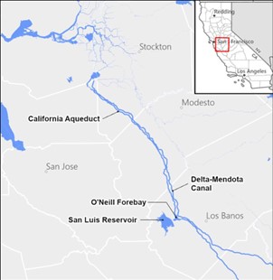 map of San Luis Reservior