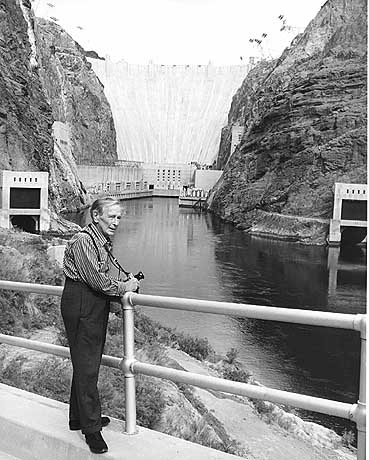 Artist Ralston Crawford at Hoover Dam.