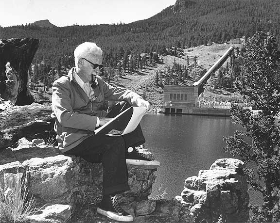 Artist Lamar Dodd at Marys Lake, Colorado-Big Thompson Project, Colorado