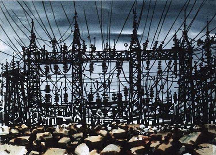 The switchyard at Yellowtail Dam