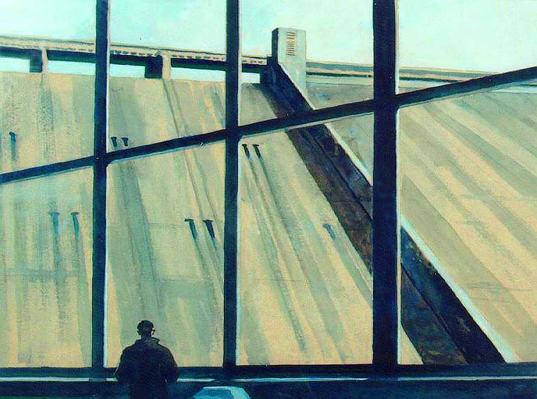 Shasta Dam spillway as seen from the visitor's center