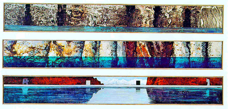 Three views of Hungry Horse Reservoir