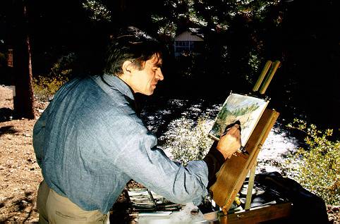 Artist Chris Karras on the Colorado-Big Thompson

 Project, Colorado.