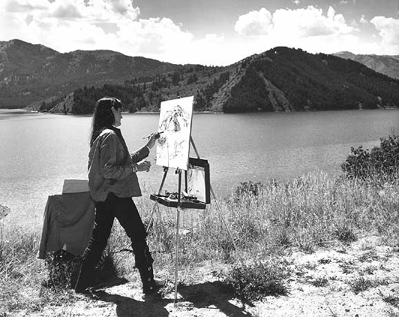 Artist Ethel Magafan at

Palisades Reservoir, Minidoka Project, Idaho