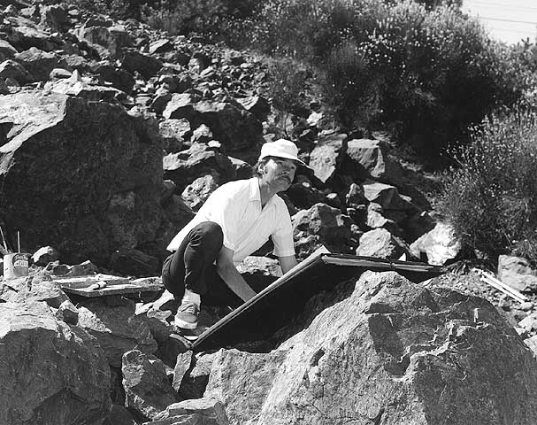 Artist Roland Petersen at Shasta Reservoir,
California