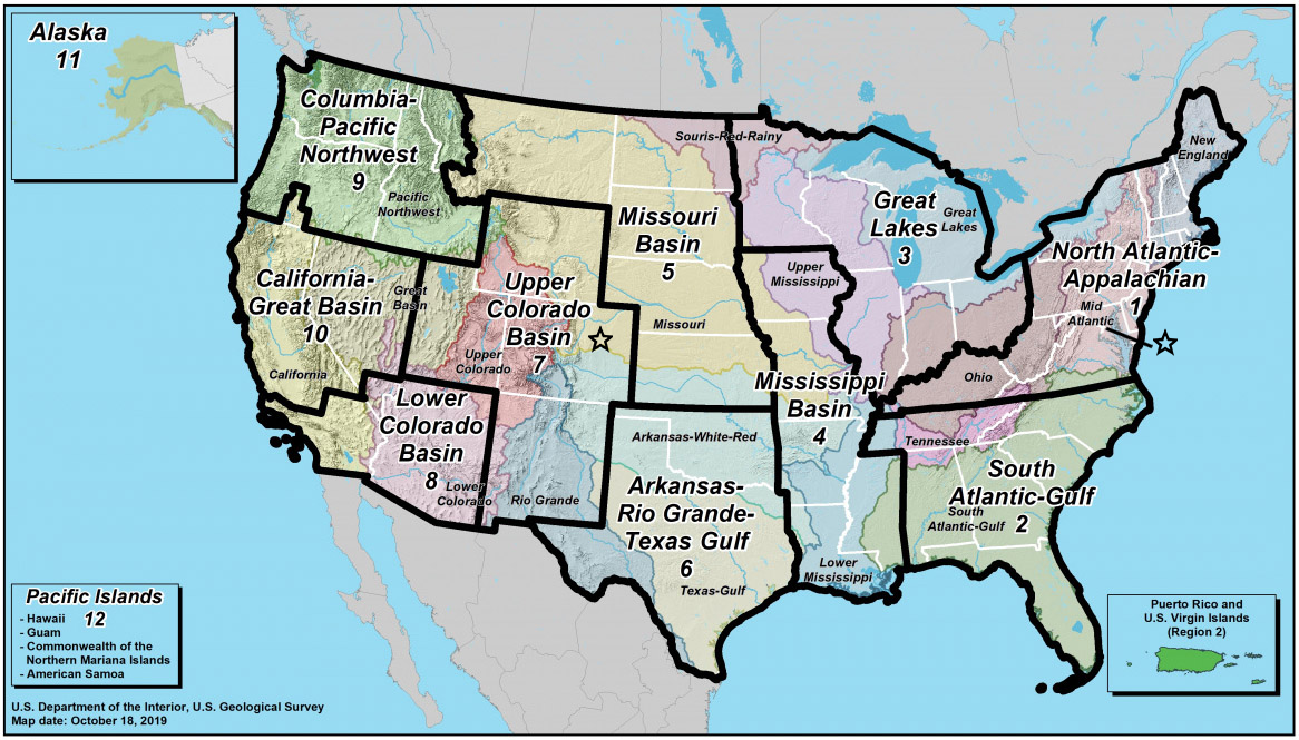 Map of Unified Interior Regional Boundaries