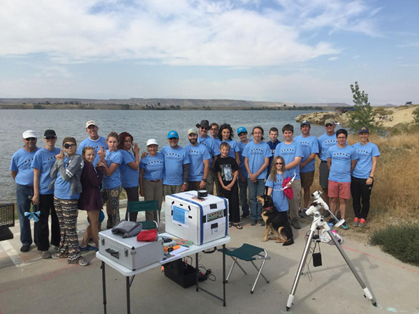 Los Alamos School group at Pilot Butte Reservoir, which is 10 miles below the Wind River Diversion Dam.
