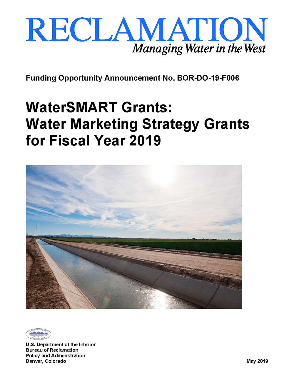 2019 Water Marketing Funding Opportunity