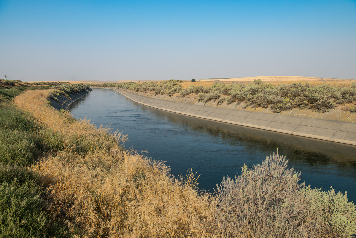 A canal running through central Washington. Fourteen projects in eight states will receive $25.5 million in Bipartisan Infrastructure Law funding.