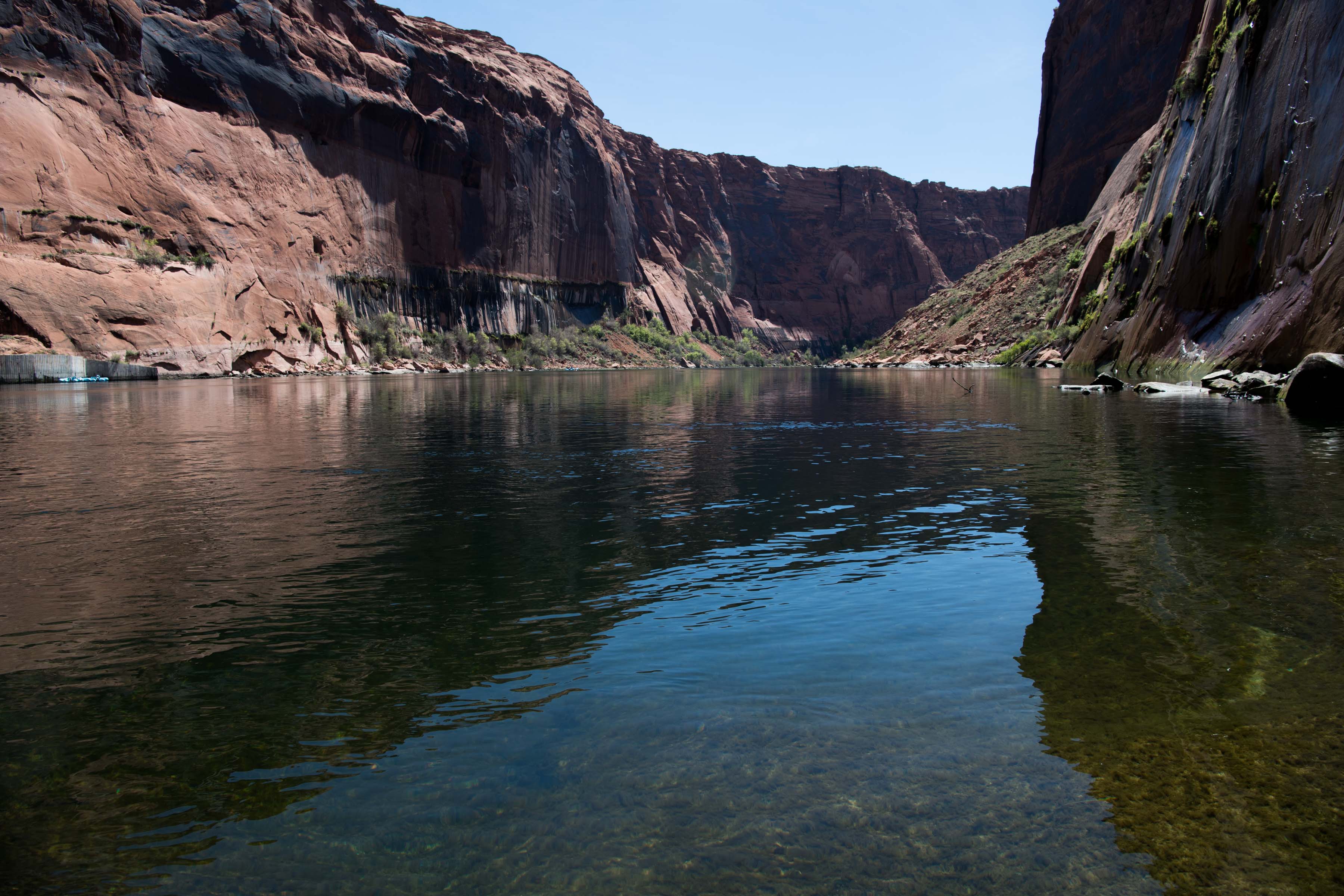 The Colorado River below Glen Canyon Dam before you arrive at Lees Ferry. A new study has found that the Colorado River experienced a severe drought impacting the Upper Colorado River Basin in the second century. Reclamation/Alex Stephens