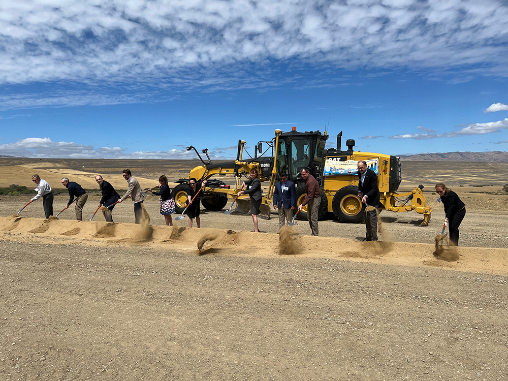 Dirt is turned on the B.F. Sisk Dam Safety Modification Project today. Event held to kick-off Reclamation's 120th Anniversary today.