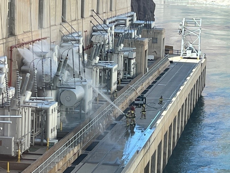 A5 Transformer at Hoover Dam caught fire