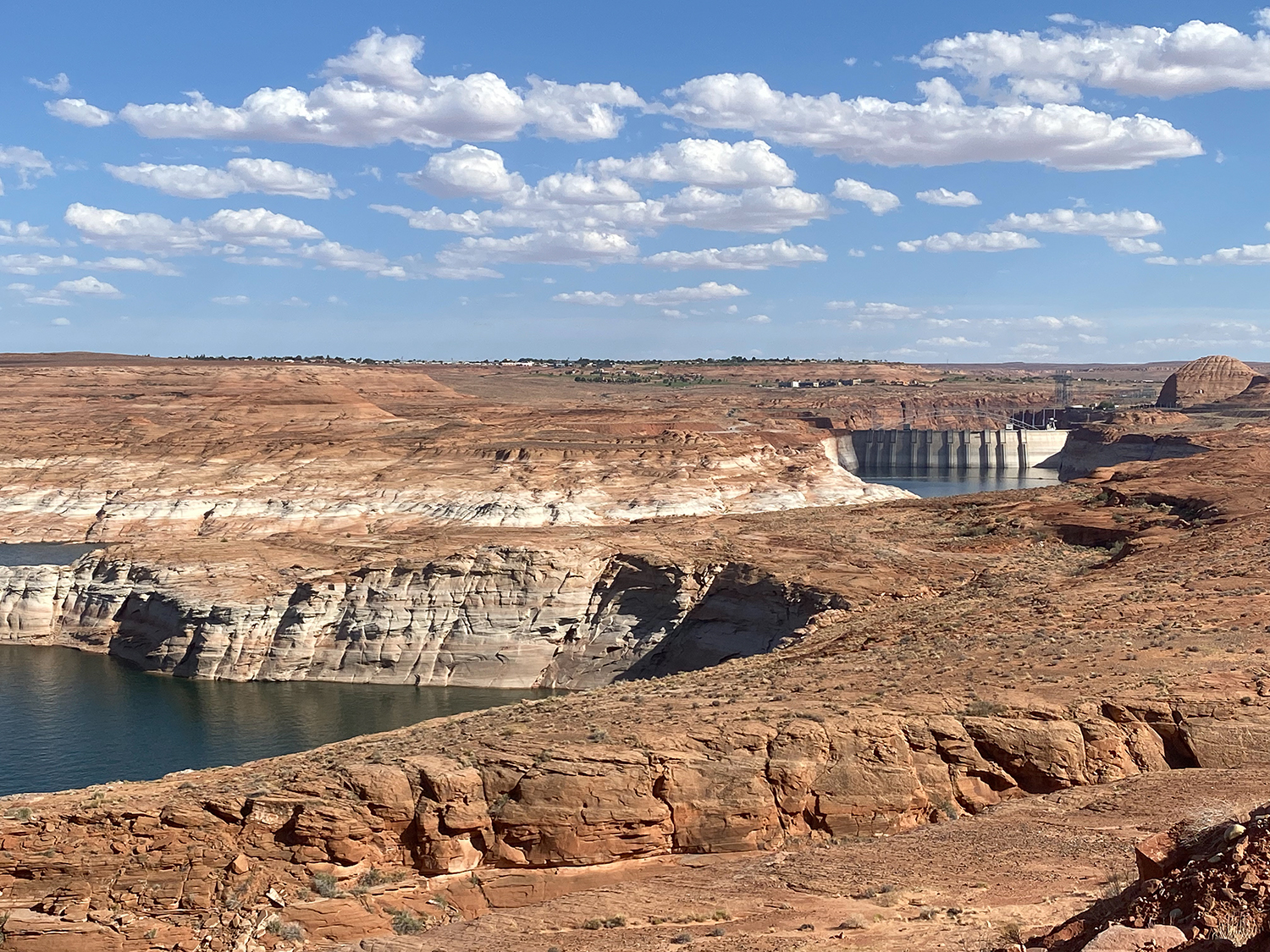 View of Glen Canyon Dam from Lake Powell