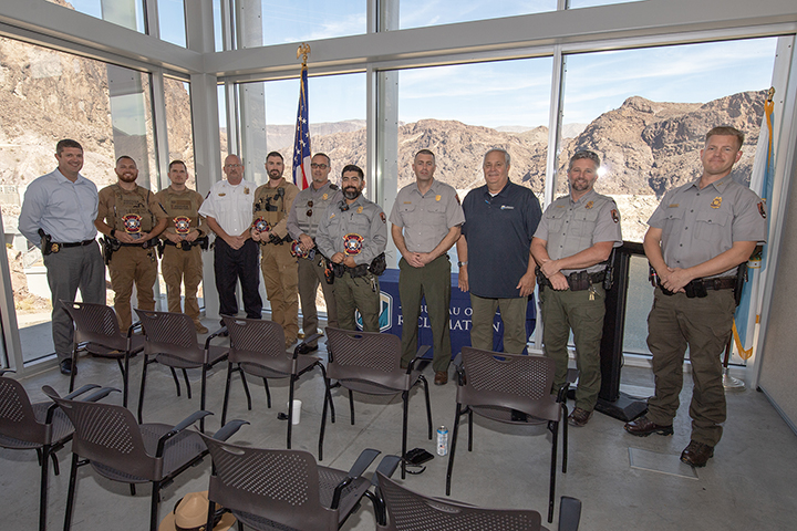 Pictured are the officers receiving life-saving appreciation awards for their efforts.