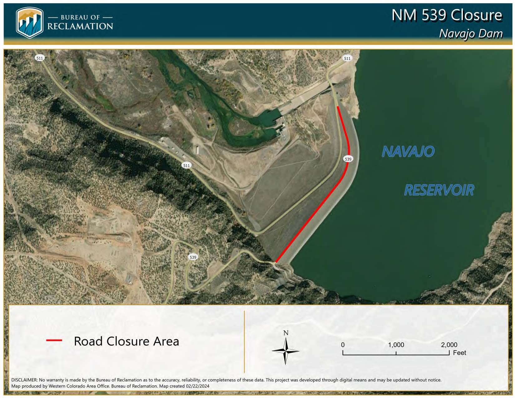 Navajo Dam Road Closure Area