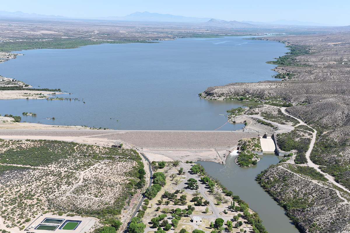 Aerial view of Caballo Dam