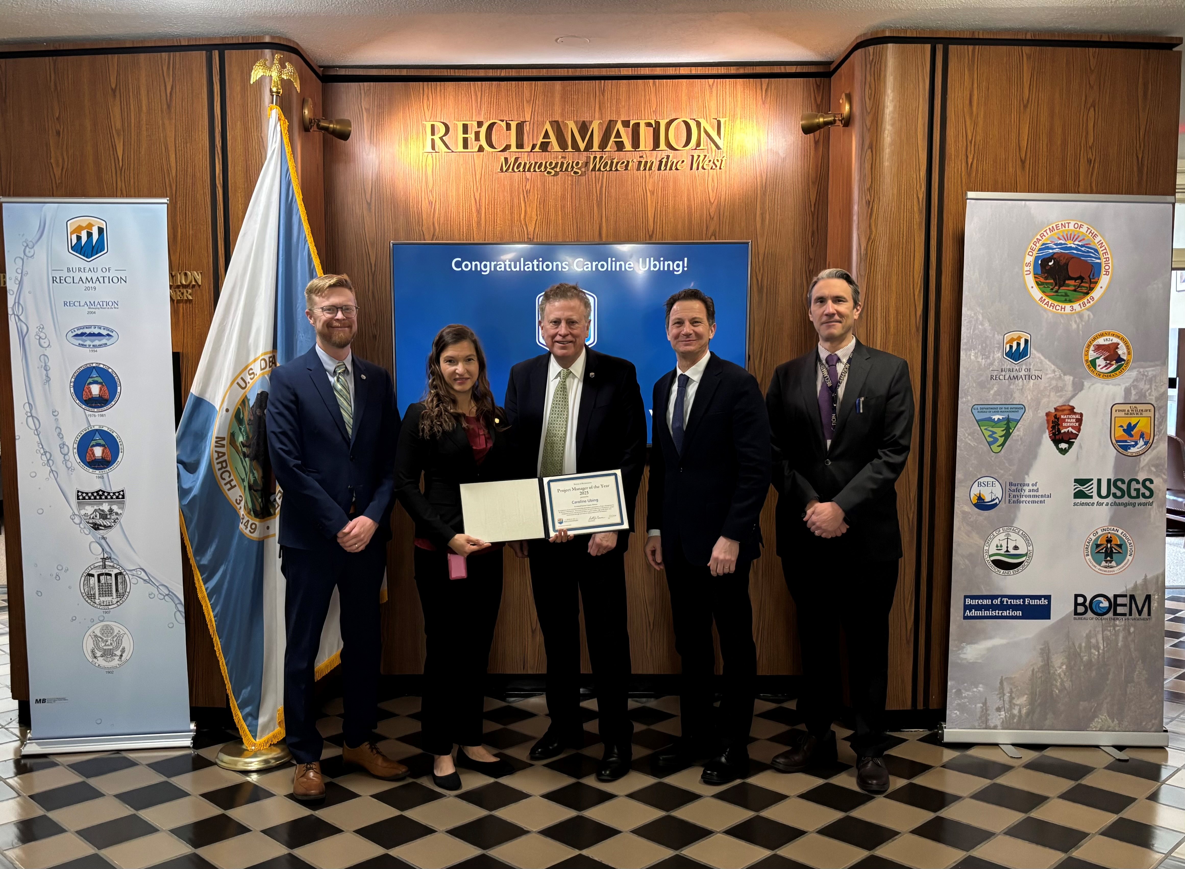 Caroline Ubing selected as Reclamation's Project Manager of the Year.