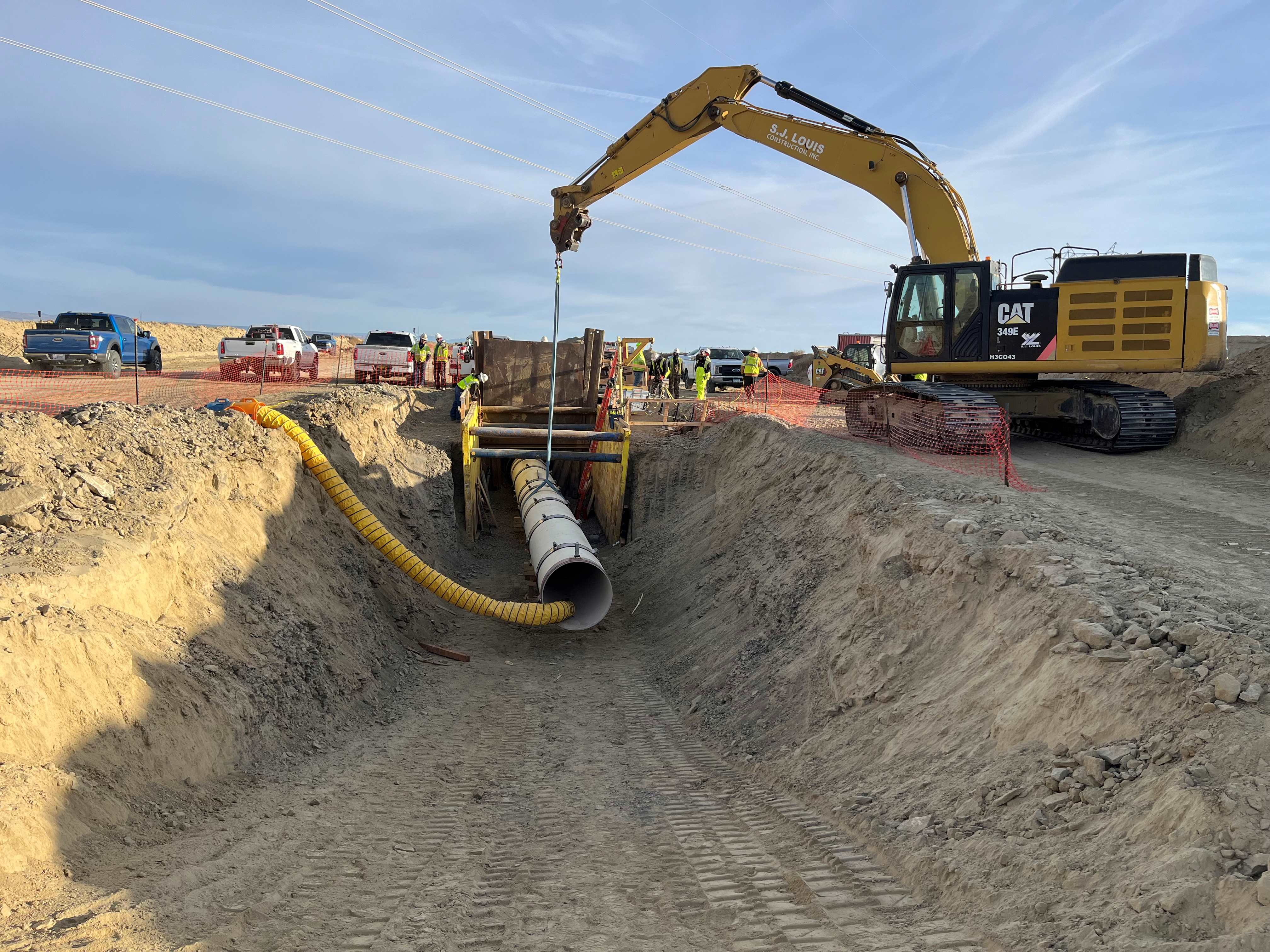 Example of open pipe trench install being utilized on the Navajo-Gallup Water Supply Project