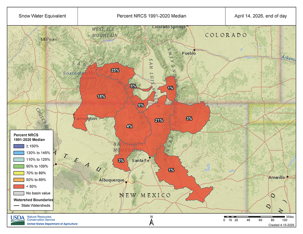 Snow water equivalent overlay map