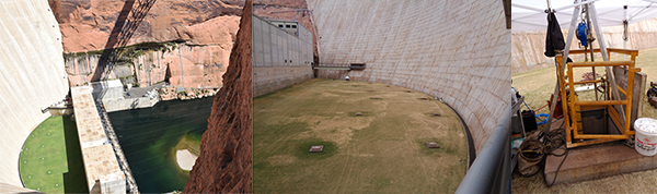 The vaults to access the penstocks are located under the two-acre lawn that sits between the dam and powerplant.