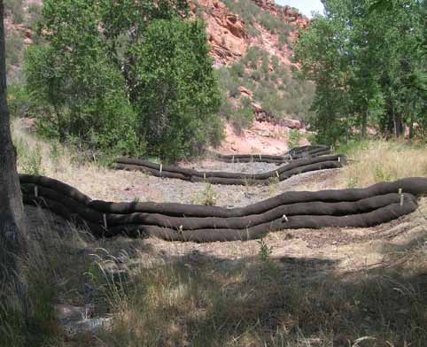 Debris booms in Soldier Creek: After the High Park Fire, debris booms were placed along Soldier Creek, which drains into the north end of Horsetooth Reservoir, to catch ash and other fire sediment that might wash into the waterway during storms and snow melt.