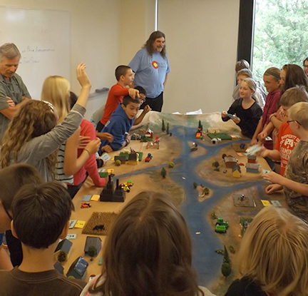 Western Colorado Area Office employees teach the Colorado River Journey and Water Rights game at local water festivals. Photo by Upper Colorado PAO.
