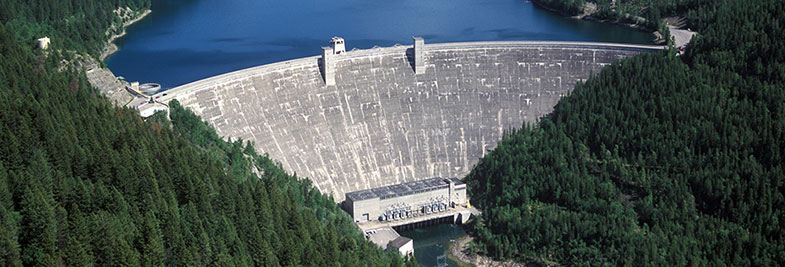 Aerial View of Hungry Horse Dam