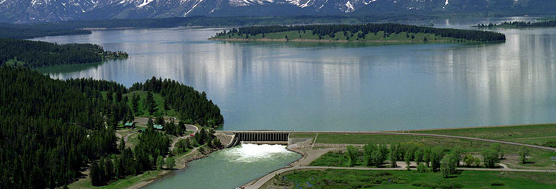 Aerial View of Jackson Lake Dam