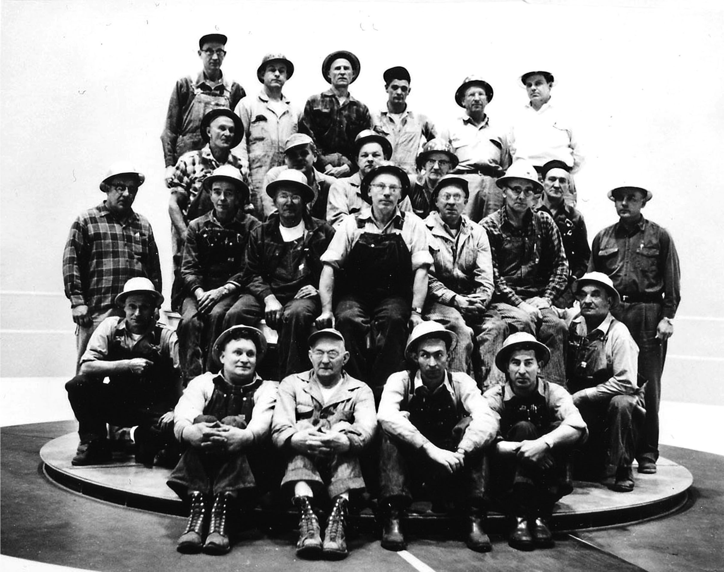 Circa 1944. Westinghouse work crew, original units at Grand Coulee Dam.