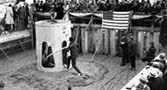 Governor Clarence C. Martin placing official first concrete pour at Grand Coulee Dam