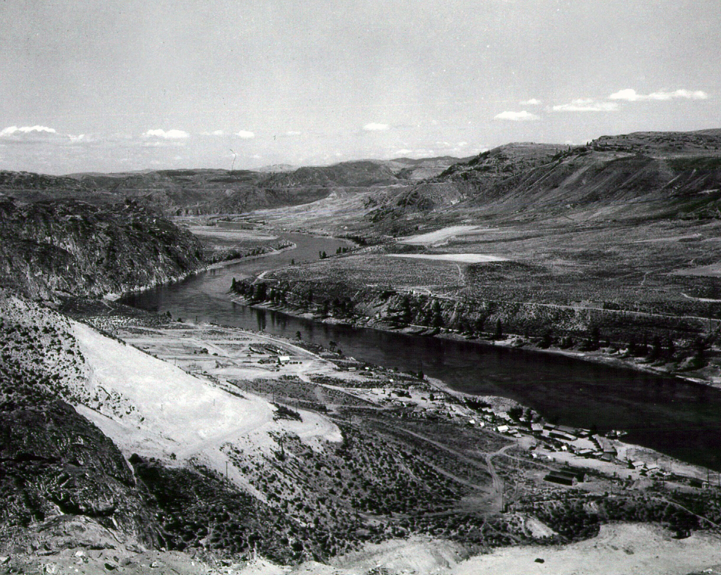 1934. East view of dam site.