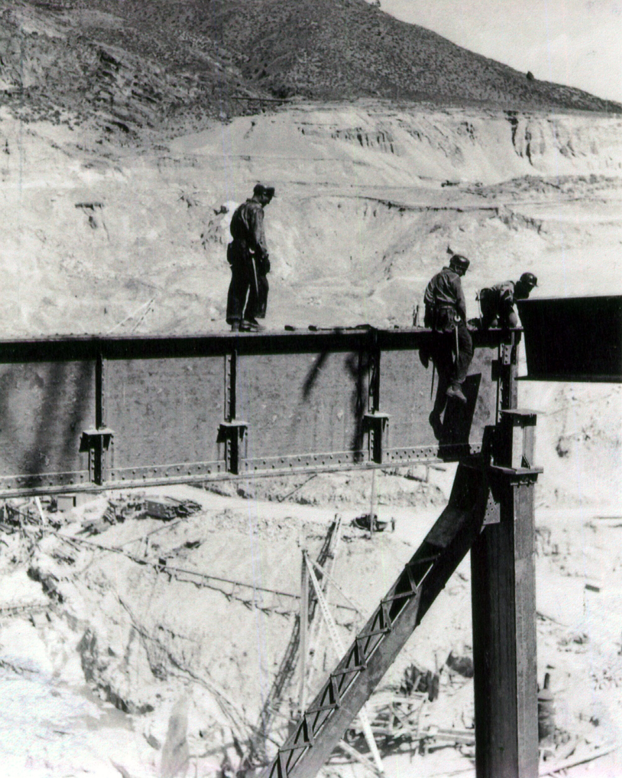March 18, 1938. With the foundation complete, work begins on the dam structure.