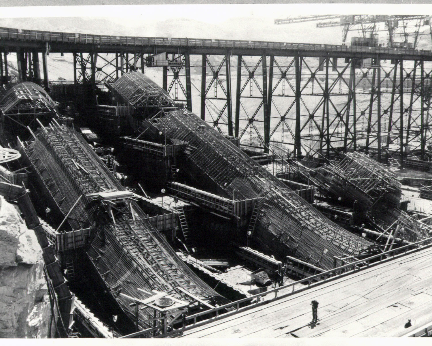 Construction of underground pipes.