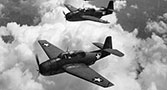 Avengers flying in formation over Norfolk, Virginia, 1942