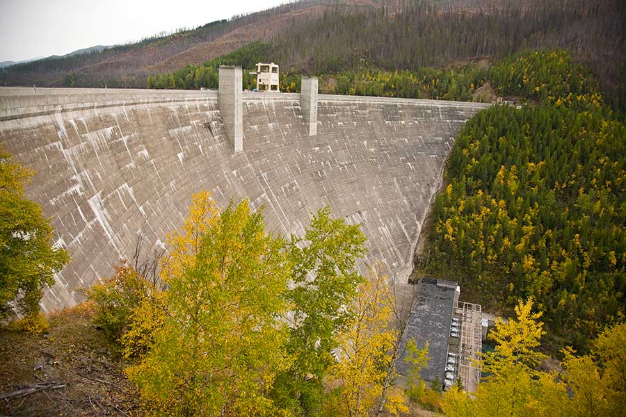 Face of Hungry Horse Dam.