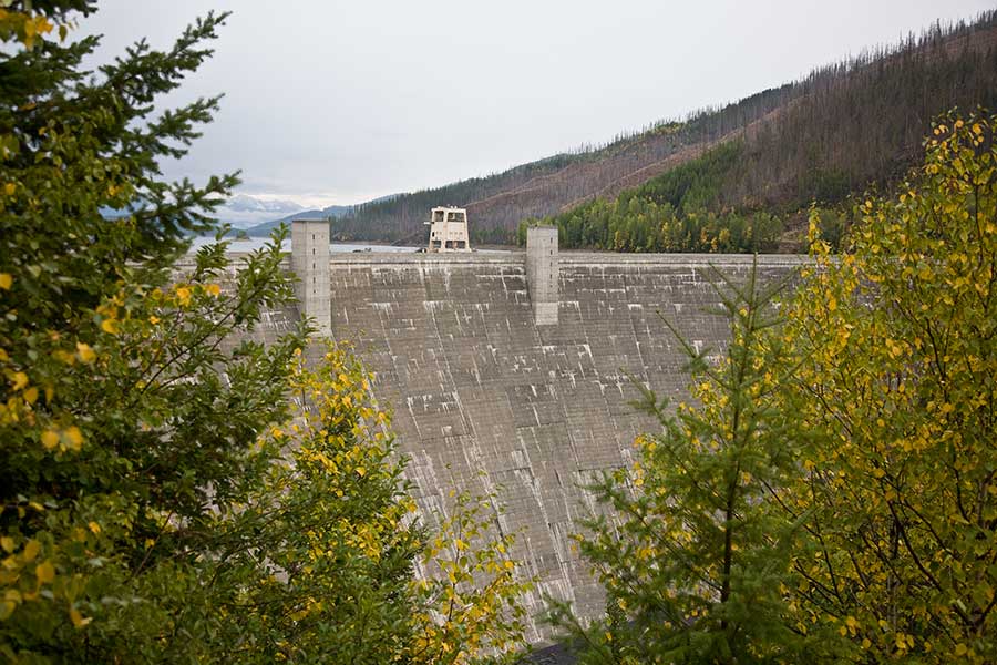 Face of Hungry Horse Dam.