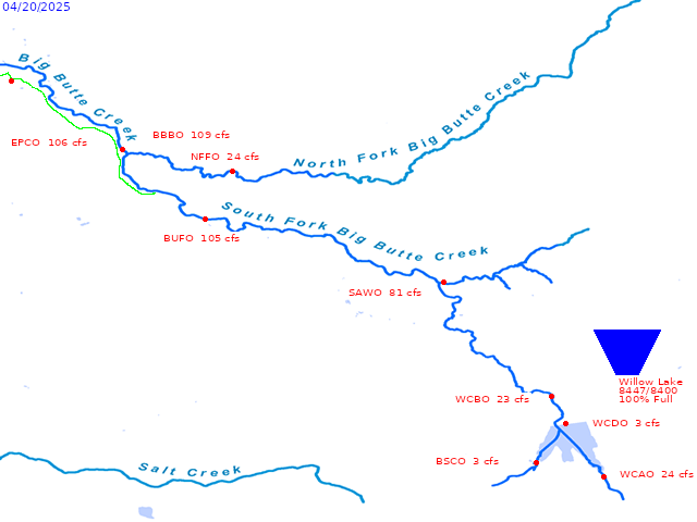 Rogue - Big Butte Creek map