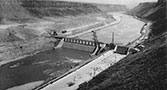 Boise Diversion dam, view of powerhouse construction. Aug. 30, 1911