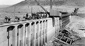 Beginning concrete work for the New York (Main) Canal near Boise, Idaho. August 30, 1911.
