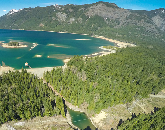 Aerial View of Kachess Reservoir, Washington