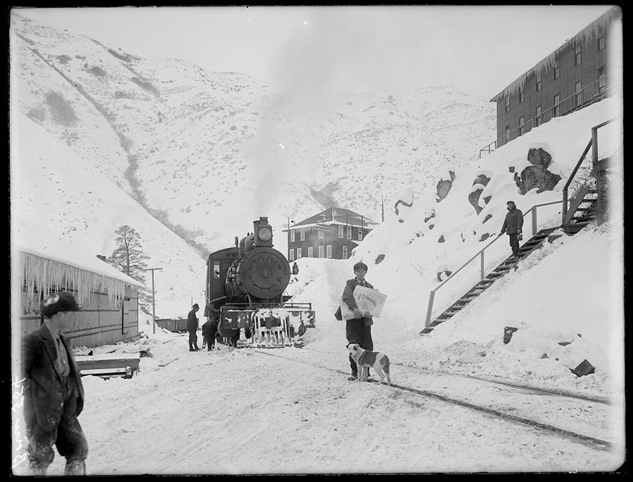 U.S.R.S. train and office building. Sagebrush to civilization  in six months.