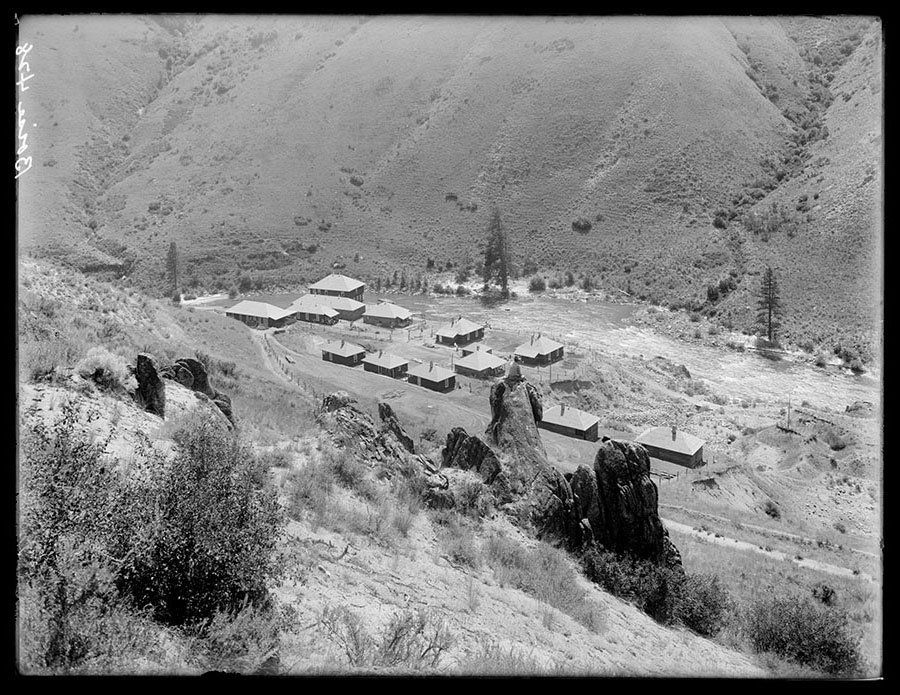 Arrowrock camp; cottages from the rear.