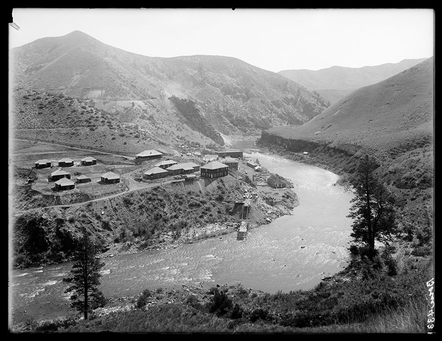 Arrowrock camp and spillway. View from Point 6.