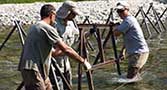 Installing a weir in the Middle Fork Boise River, 2011